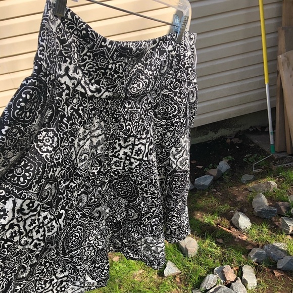 LRL Cotton Black & White flare Skirt 6P - Picture 5 of 12